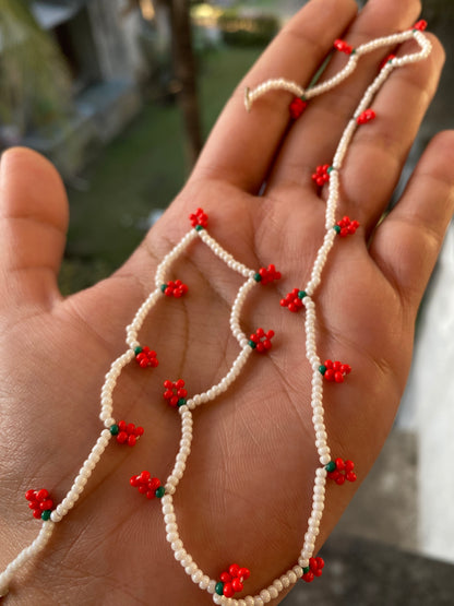 A BUNCH OF CHERRIES - BEADED CHERRY NECKLACE