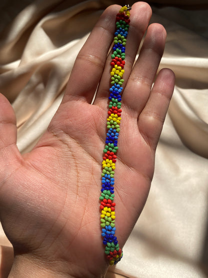 A BUNCH OF BEADED FLOWERS- ANKLET