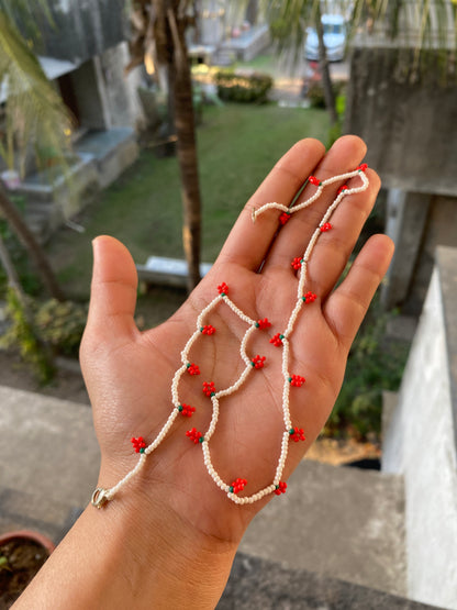 A BUNCH OF CHERRIES - BEADED CHERRY NECKLACE