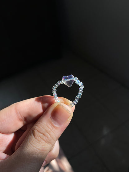 HOLOGRAPHIC HEART RING