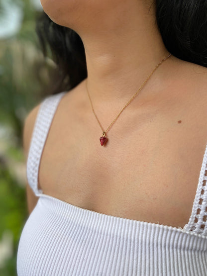 A TINY LITTLE STRAWBERRY - CHAIN NECKLACE