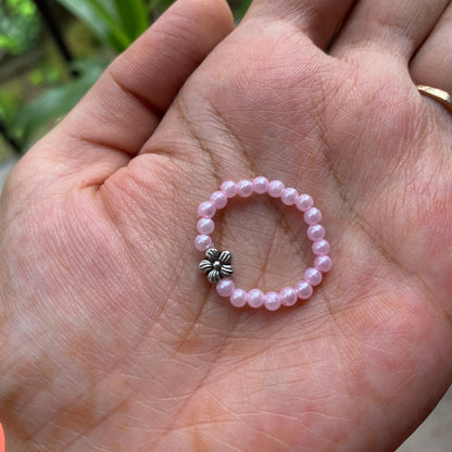 PINK PEARLS FLOWER RING