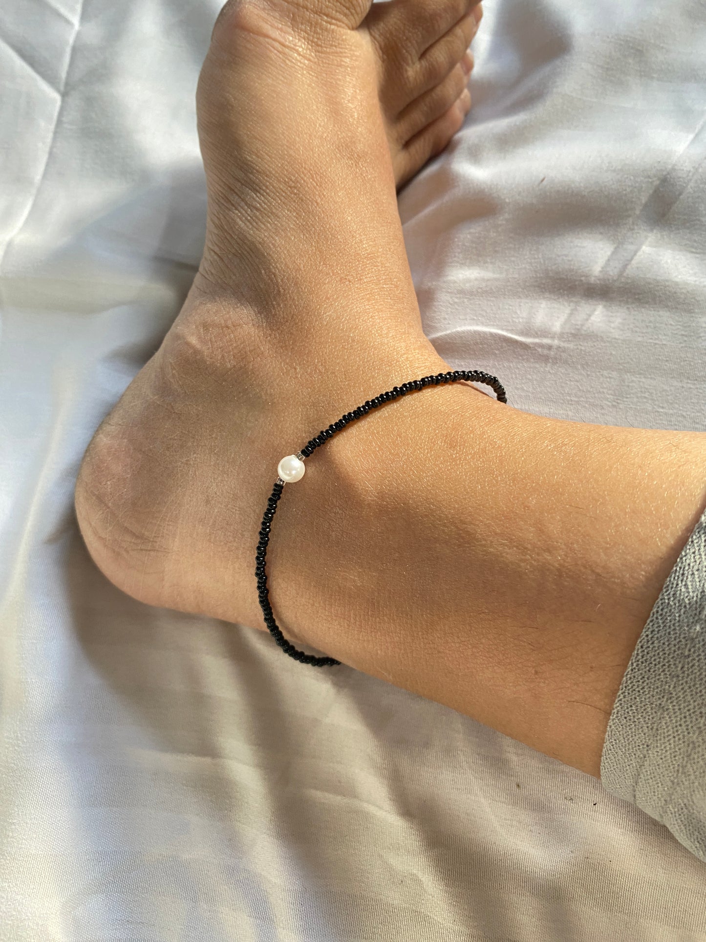 SINGLE PEARL ANKLET