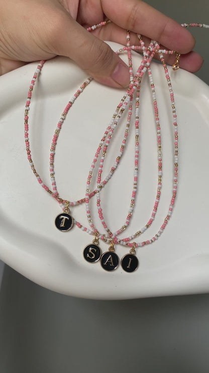 INITIAL BEADED NECKLACE