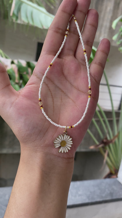 SUNFLOWER BEADED NECKLACE