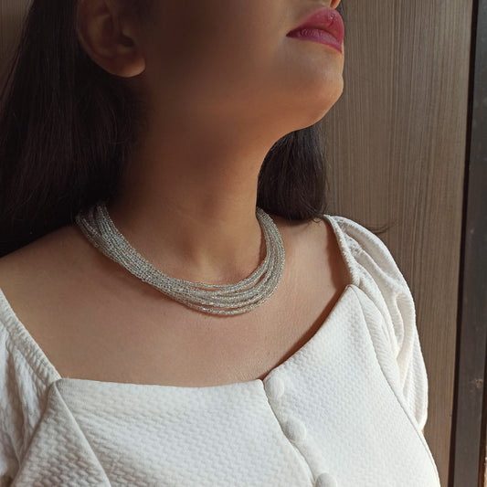 HOLOGRAPHIC MULTILAYER CHOKER NECKLACE