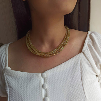 HOLOGRAPHIC MULTILAYER CHOKER NECKLACE