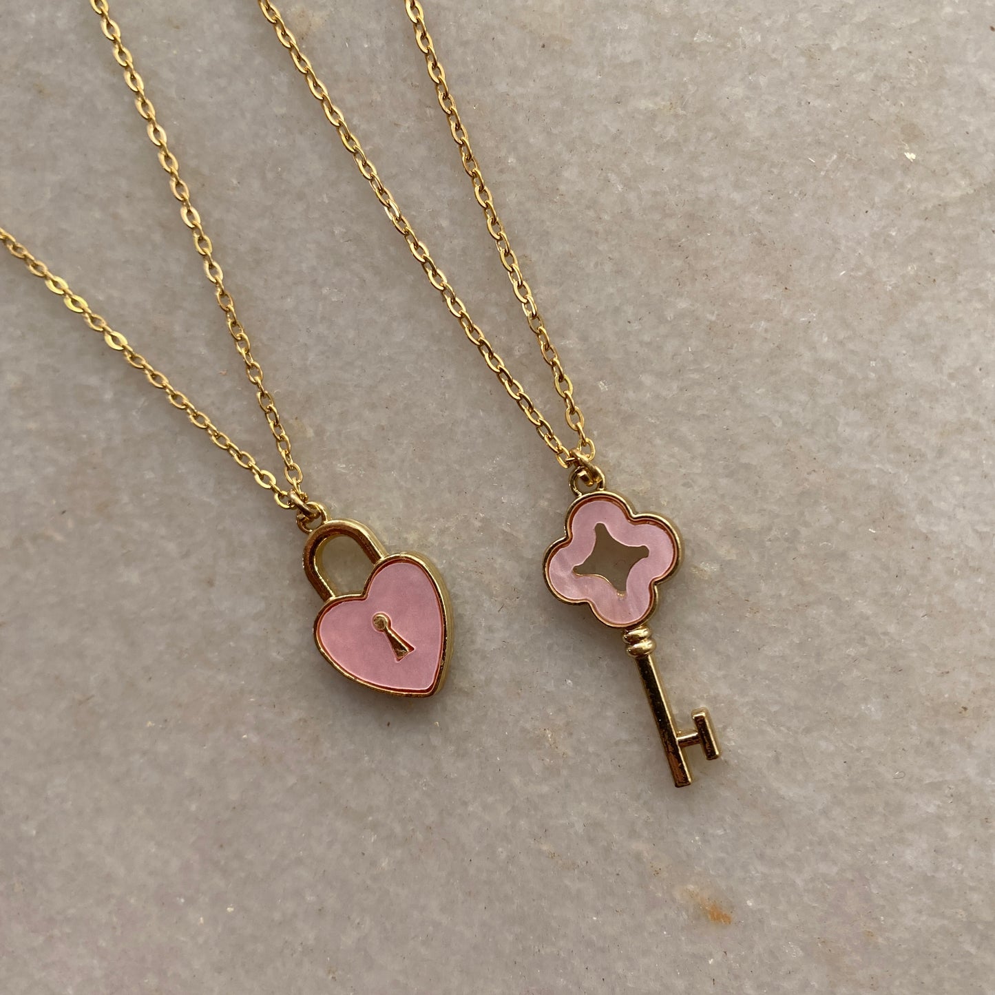 BEST FRIENDS LOCK AND KEY COMBO NECKLACES