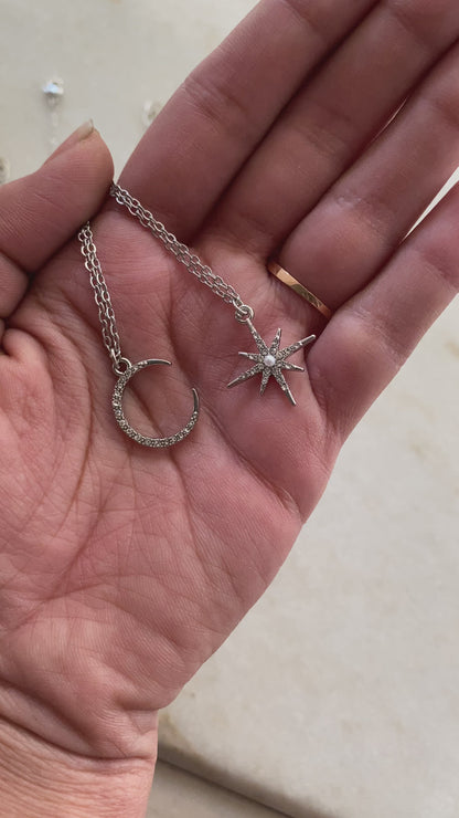 BEST FRIENDS COMBO MOON AND STAR NECKLACES