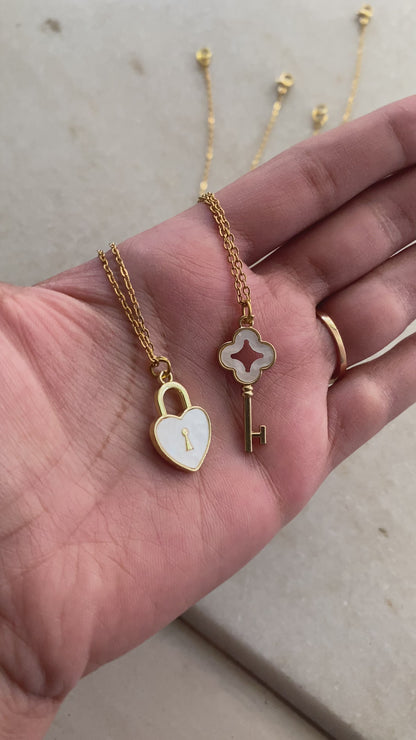 BEST FRIENDS LOCK AND KEY COMBO NECKLACES