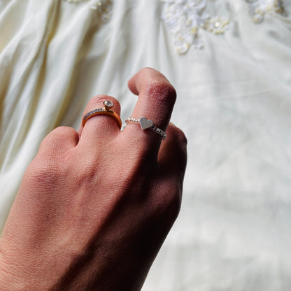 SILVER HEART RING