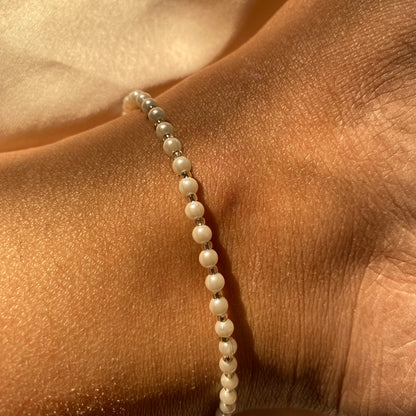 SMALL PEARL ANKLETS WITH BEADS