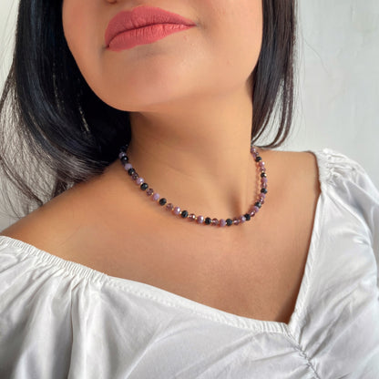 Dark Shaded Crystal Choker Necklace