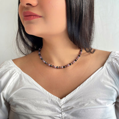 Dark Shaded Crystal Choker Necklace