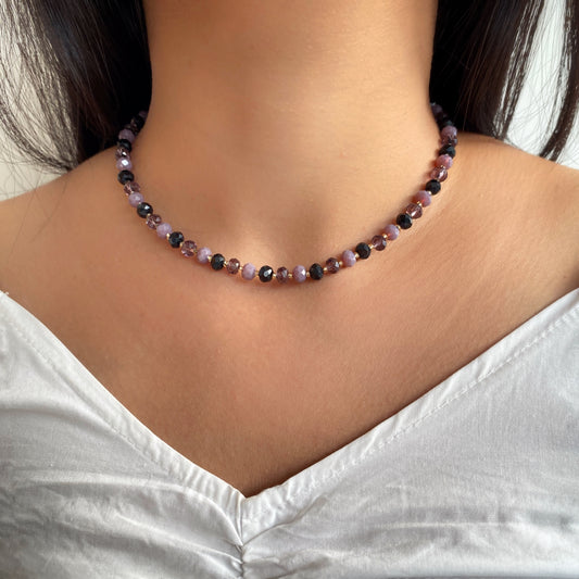 Dark Shaded Crystal Choker Necklace