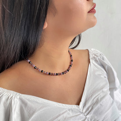 Dark Shaded Crystal Choker Necklace