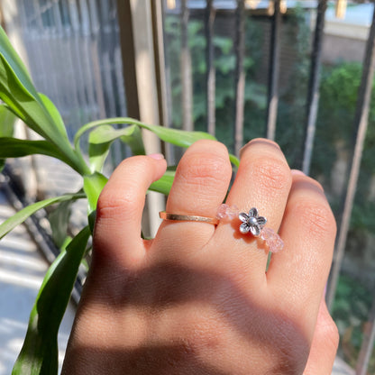 Nude Crystal Flower Ring