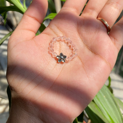 Nude Crystal Flower Ring