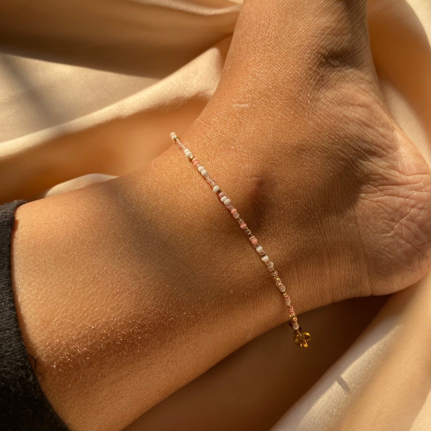Nude Mix Beaded Anklet