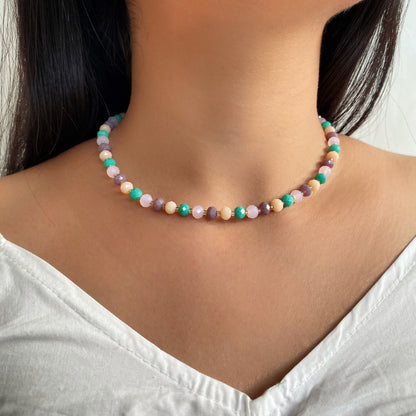 MULTI CRYSTAL CHOKER NECKLACE