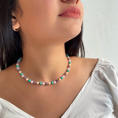 MULTI CRYSTAL CHOKER NECKLACE