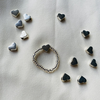 SILVER HEART RING