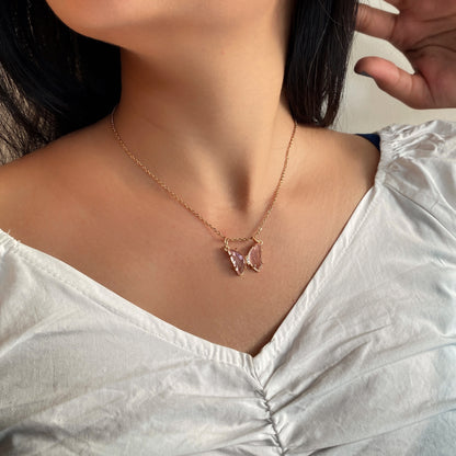 Rosegold Butterfly Charm Necklace