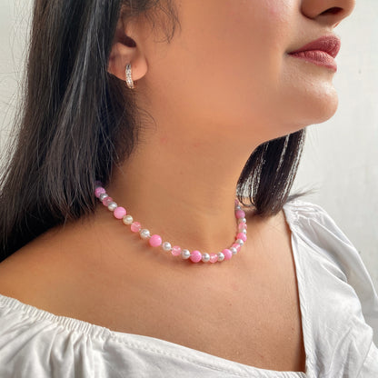 PINK PEARLS CHOKER