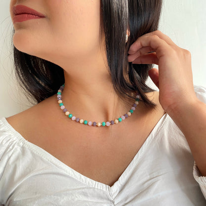 MULTI CRYSTAL CHOKER NECKLACE