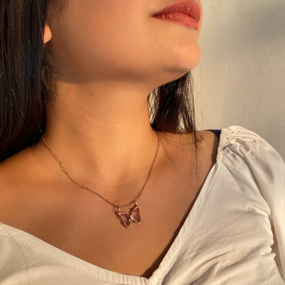 Rosegold Butterfly Charm Necklace