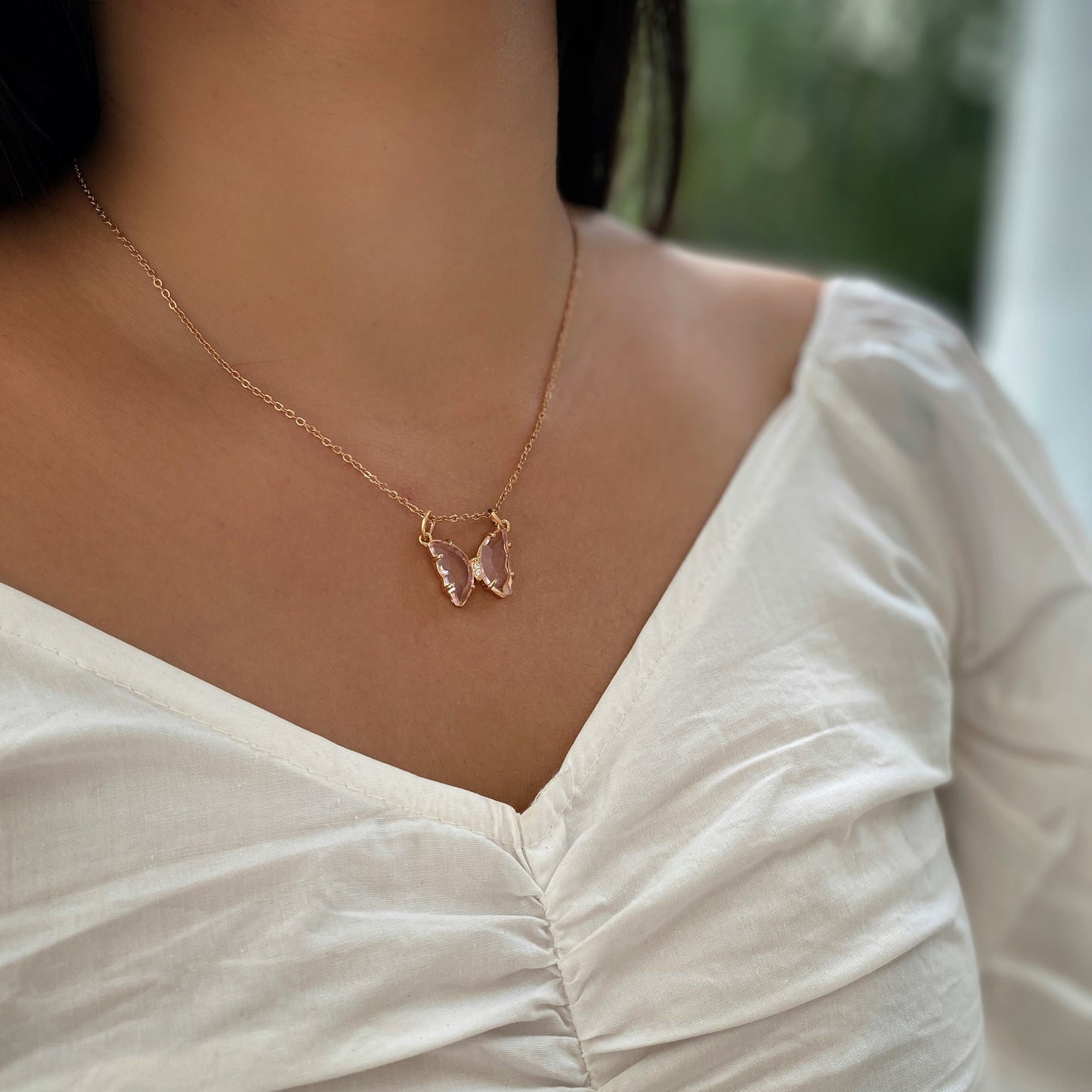 Rosegold Butterfly Charm Necklace