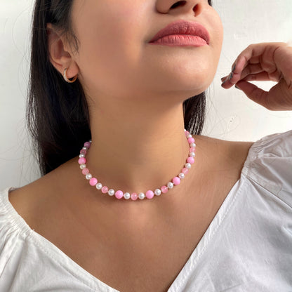 PINK PEARLS CHOKER