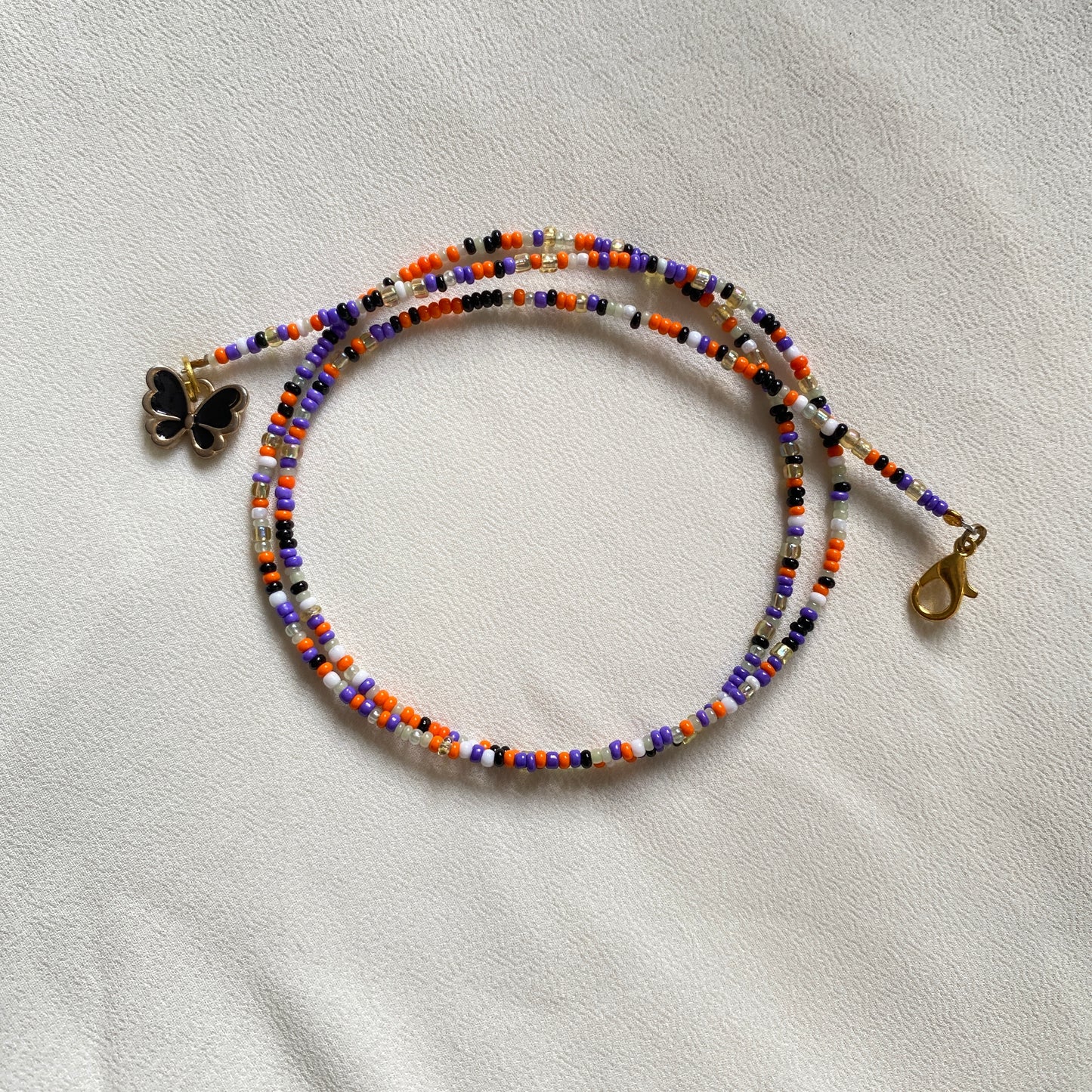 3 layer Butterfly Beaded Charm bracelet